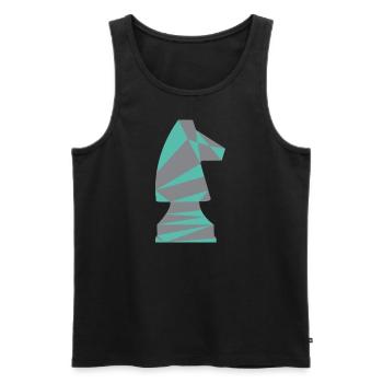 SCHACH SPRINGER /POLYGON - Männer Premium Bio Tank Top - Schwarz - Vorne - Michal (187cm)
