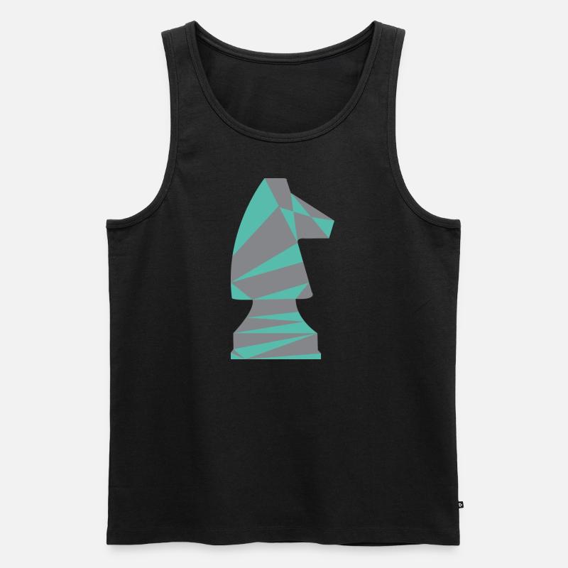 SCHACH SPRINGER /POLYGON - Männer Premium Bio Tank Top - Schwarz