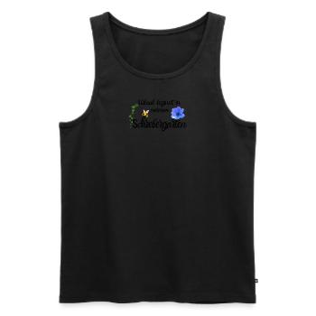 Urlaub beginnen im Schrebergarten - Männer Premium Bio Tank Top - Schwarz - Vorne - AI Model Male 178 light (178cm)