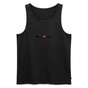 Love Arrow, Arrow love minimalistic - Men's Premium Organic Tank Top - black - Front - Michal (187cm)