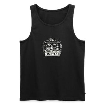 Fragen Sie mich nach meinem Aquarium - Männer Premium Bio Tank Top - Schwarz - Vorne - Michal (187cm)