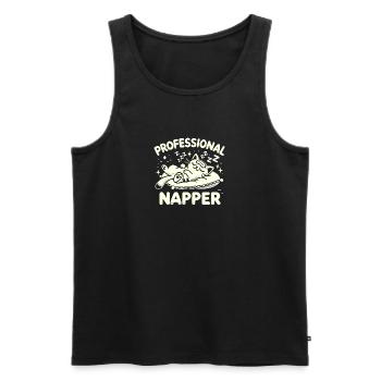 Professioneller Napper - Männer Premium Bio Tank Top - Schwarz - Vorne - AI Model Male 178 light (178cm)