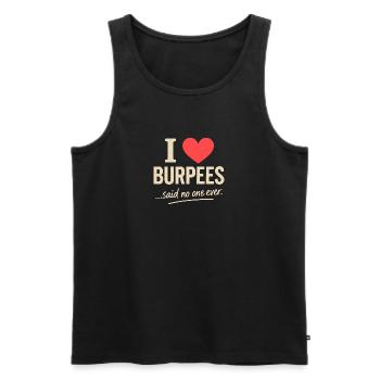 Ich liebe Burpees - das hat noch nie jemand gesagt - Männer Premium Bio Tank Top - Schwarz - Vorne - AI Model Male 178 light (178cm)