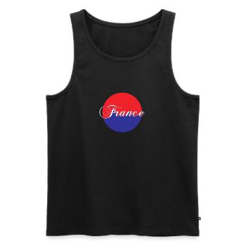 Frankreich - Männer Premium Bio Tank Top - Schwarz - Vorne - AI Model Male 178 light (178cm)