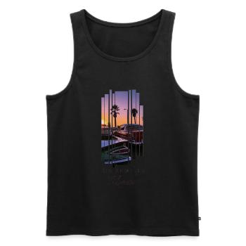 LA Vibes Venice Beach - Men's Premium Organic Tank Top - black - Front - Michal (187cm)