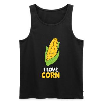 Corn on the cob - I LOVE CORN - Men's Premium Organic Tank Top - black - Front - AI Model Male 178 light (178cm)