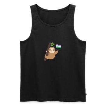 Queer Genderqueer Sloth Tropical Animal LGBT - Men's Premium Organic Tank Top - black - Front - Michal (187cm)