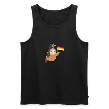 Queer Lithsexual Sloth Tropical Animal LGBT - Men's Premium Organic Tank Top - black - Front - AI Model Male 178 light (178cm)