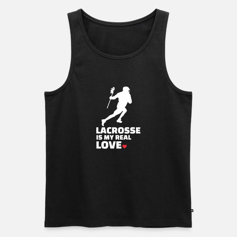 Ich Liebe Lacrosse - Männer Premium Bio Tank Top - Schwarz