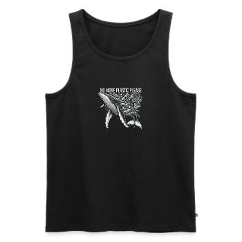 Bitte kein Plastik mehr - Männer Premium Bio Tank Top - Schwarz - Vorne - Michal (187cm)