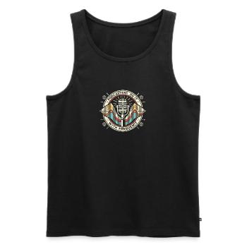 Podcaster tun es mit Frequenz - Männer Premium Bio Tank Top - Schwarz - Vorne - Michal (187cm)