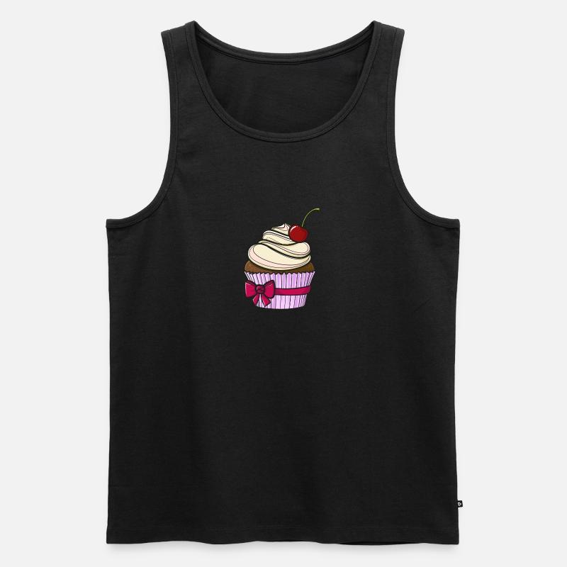 Sweet comic Cupcake - Männer Premium Bio Tank Top - Schwarz