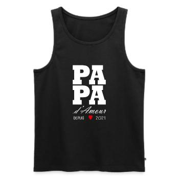 Daddy of love since 2021 - Men's Premium Organic Tank Top - black - Front - Michal (187cm)