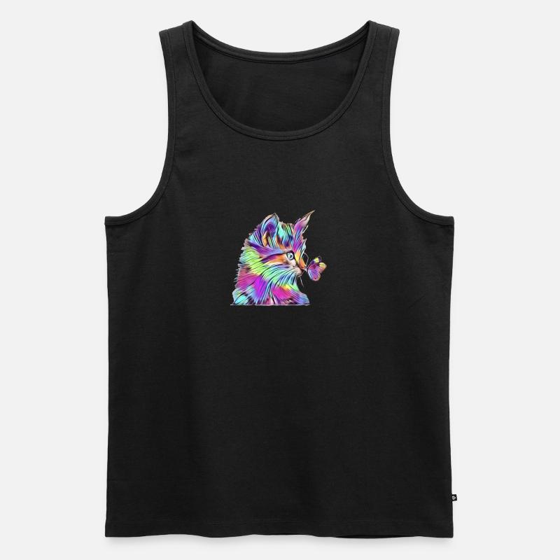 Regenbogen Schmetterling - Männer Premium Bio Tank Top - Schwarz