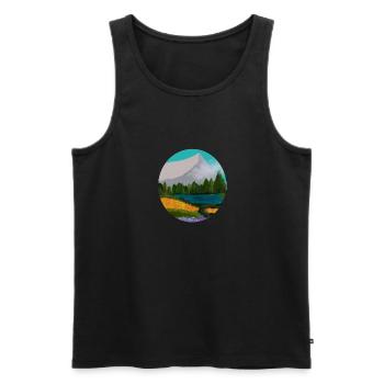 Patagonia - Men's Premium Organic Tank Top - black - Front - AI Model Male 178 light (178cm)
