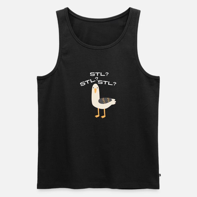 Möwe STL? - Männer Premium Bio Tank Top - Schwarz