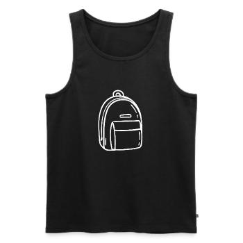 Sac à dos dessiné à la main - Débardeur bio Premium Homme - noir - Devant - AI Model Male 178 light (178cm)