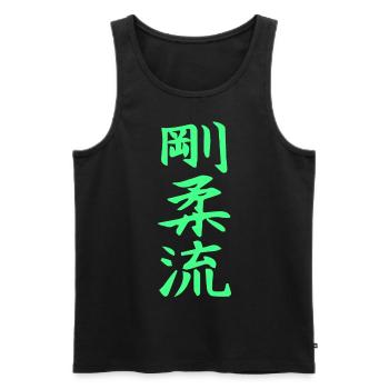 Goju Ryu Karate Kanji in grün - Männer Premium Bio Tank Top - Schwarz - Vorne - AI Model Male 178 light (178cm)