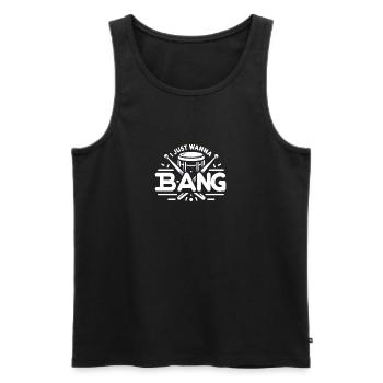 Ich will nur bumsen - Männer Premium Bio Tank Top - Schwarz - Vorne - Michal (187cm)