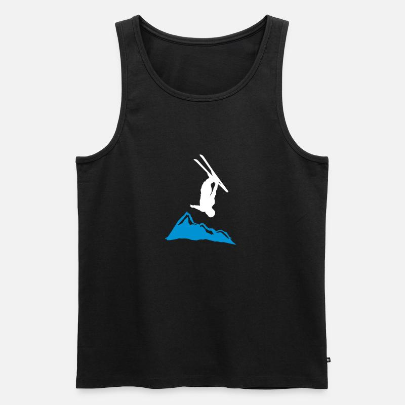 freefall_mountain - Männer Premium Bio Tank Top - Schwarz