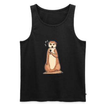 Erdmännchen - Männer Premium Bio Tank Top - Schwarz - Vorne - Michal (187cm)