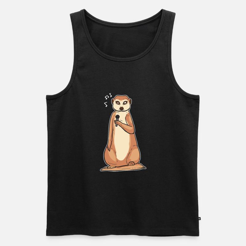 Erdmännchen - Männer Premium Bio Tank Top - Schwarz