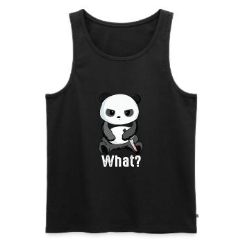 Panda with knife killerpanda bear panda bear gift - Men's Premium Organic Tank Top - black - Front - AI Model Male 178 light (178cm)