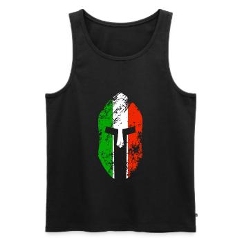 Casque spartiate drapeau de l’Italie - Débardeur bio Premium Homme - noir - Devant - Michal (187cm)