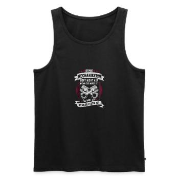 Mechanikerin Hört Auf Wenn Sie Fertig Ist - Männer Premium Bio Tank Top - Schwarz - Vorne - Michal (187cm)