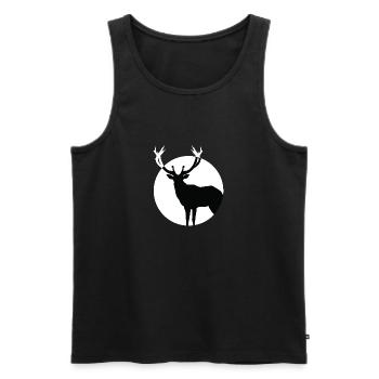 Cerf - Débardeur bio Premium Homme - noir - Devant - Michal (187cm)