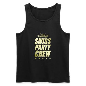 Swiss Party Crew Gold Switzerland - Men's Premium Organic Tank Top - black - Front - Michal (187cm)
