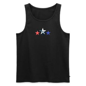 Labor Day Shirt - Stars & Work - Männer Premium Bio Tank Top - Schwarz - Vorne - AI Model Male 178 light (178cm)