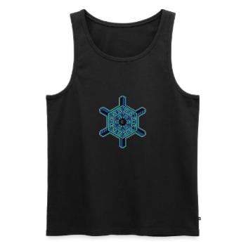 Psychedelic Mandala LSD Pattern Goa Party Acid - Men's Premium Organic Tank Top - black - Front - AI Model Male 178 light (178cm)
