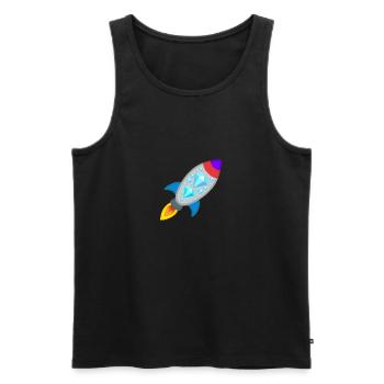 Rocket - Diamonds Hands WSB - Men's Premium Organic Tank Top - black - Front - AI Model Male 178 light (178cm)