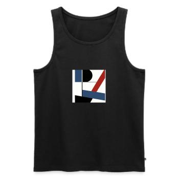 BAUHAUS STYLE MODERN ART STYLE ABSTRAKT ABSTRACT - Männer Premium Bio Tank Top - Schwarz - Vorne - AI Model Male 178 light (178cm)