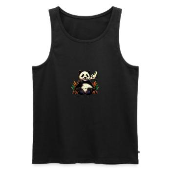 Ganja Bear Legalization Stoner - Men's Premium Organic Tank Top - black - Front - AI Model Male 178 light (178cm)