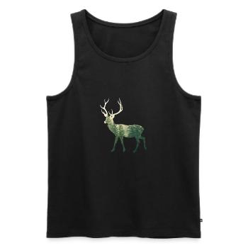 Hirsch - Männer Premium Bio Tank Top - Schwarz - Vorne - AI Model Male 178 light (178cm)