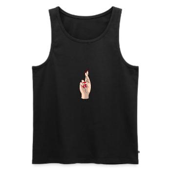 promise - Men's Premium Organic Tank Top - black - Front - AI Model Male 178 light (178cm)