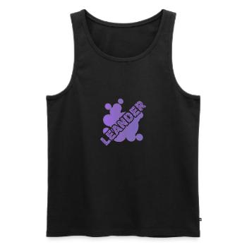 First name Leander - Men's Premium Organic Tank Top - black - Front - AI Model Male 178 light (178cm)