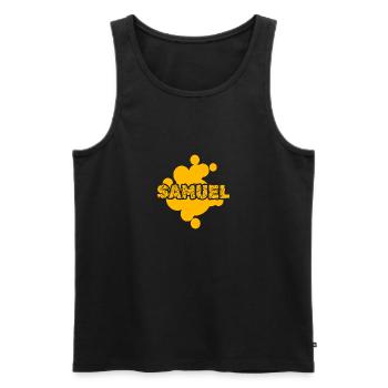 Samuel als Maler - Männer Premium Bio Tank Top - Schwarz - Vorne - AI Model Male 178 light (178cm)