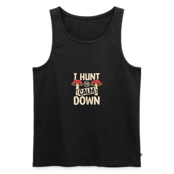 I hunt mushrooms to calm down - Männer Premium Bio Tank Top - Schwarz - Vorne - Michal (187cm)