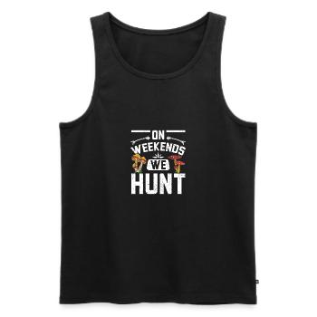 On weekends we hunt mushrooms - Männer Premium Bio Tank Top - Schwarz - Vorne - Michal (187cm)