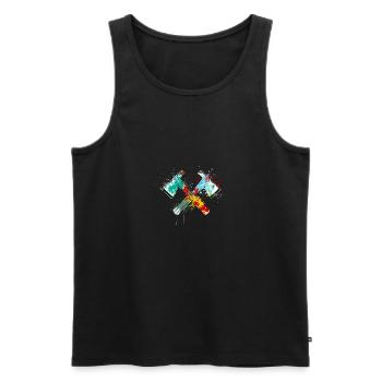 Splahs Axtwerfen Axtwerfer - Männer Premium Bio Tank Top - Schwarz - Vorne - Michal (187cm)