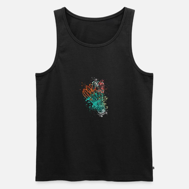 Splash Badminton shuttlecock - Männer Premium Bio Tank Top - Schwarz
