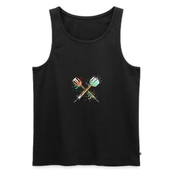 Splash Darts Design For Darts Player - Men's Premium Organic Tank Top - black - Front - Michal (187cm)