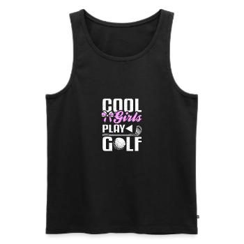 Les filles cool jouent au golf, design pour fille de golf - Débardeur bio Premium Homme - noir - Devant - Michal (187cm)
