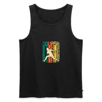 Retro Vintage For Squash Player - Men's Premium Organic Tank Top - black - Front - AI Model Male 178 light (178cm)