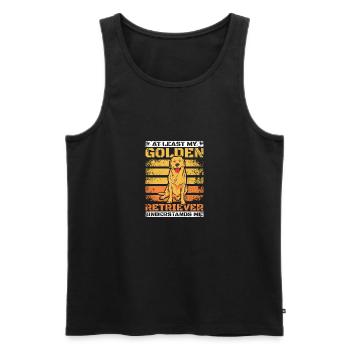 At least my golden retriever understands me - Men's Premium Organic Tank Top - black - Front - Michal (187cm)