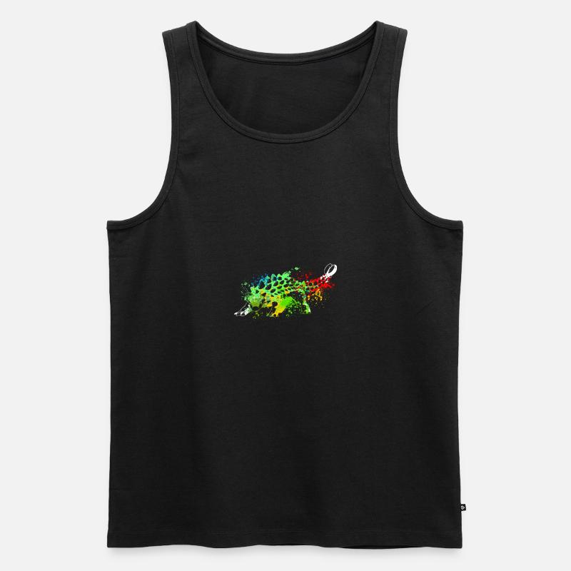 Splash art Dinosaur Ankylosaurus - Männer Premium Bio Tank Top - Schwarz