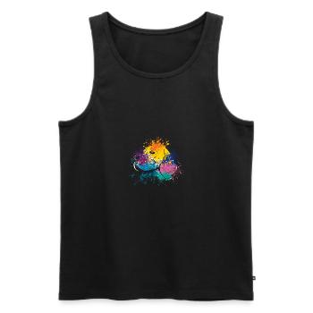Colorful Splash Art Dog Lover Beagle Head - Débardeur bio Premium Homme - noir - Devant - Michal (187cm)